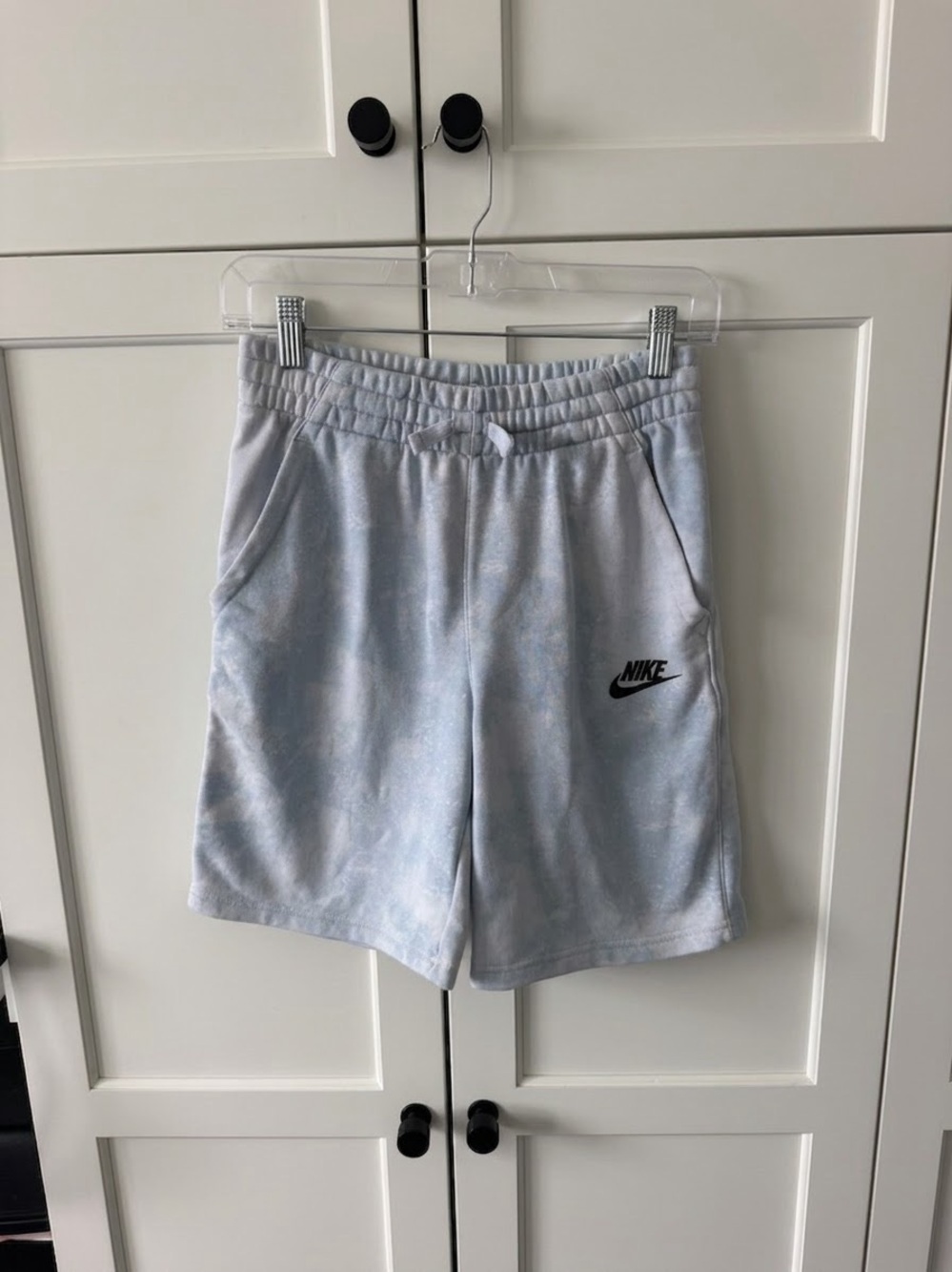 Nike Boys Light Blue Tie-Dye Fleece Shorts